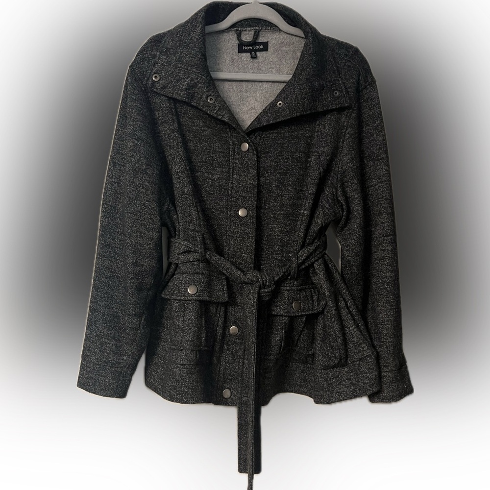 NEW LOOK Heathered Dark Gray Slacket with BELT SIZE 1X